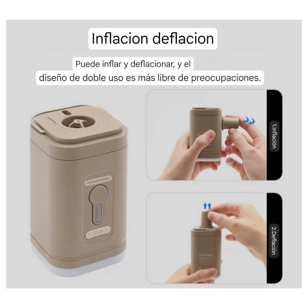 Inflador Eléctrico Multifuncional Recargable
