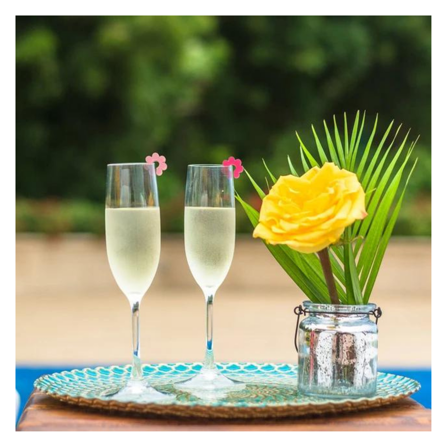 Accesorios de Copas y Vasos - Flores Pack x 6