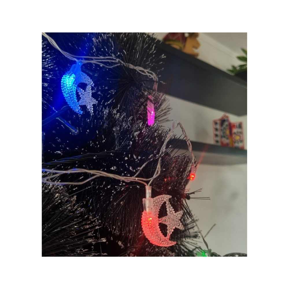 Luces De Navidad Led Multicolor Luna y Estrella