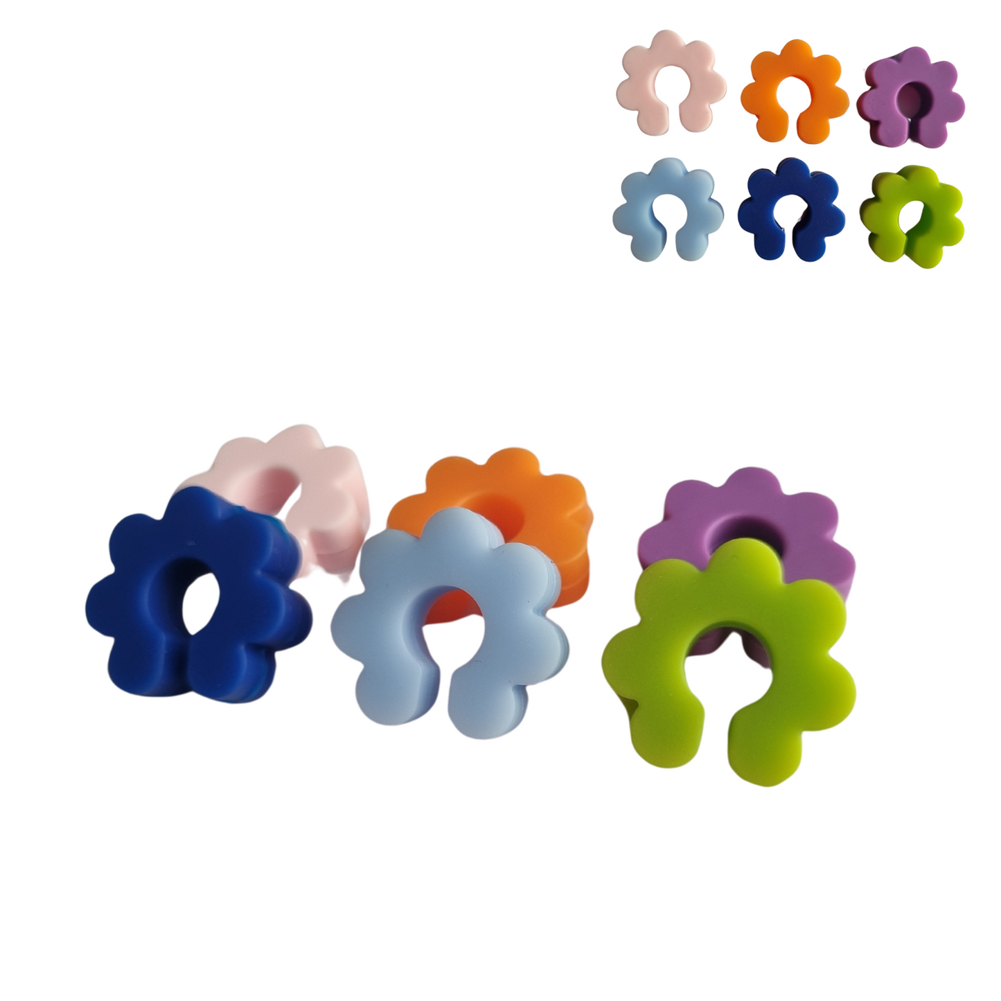 Accesorios de Copas y Vasos - Flores Pack x 6