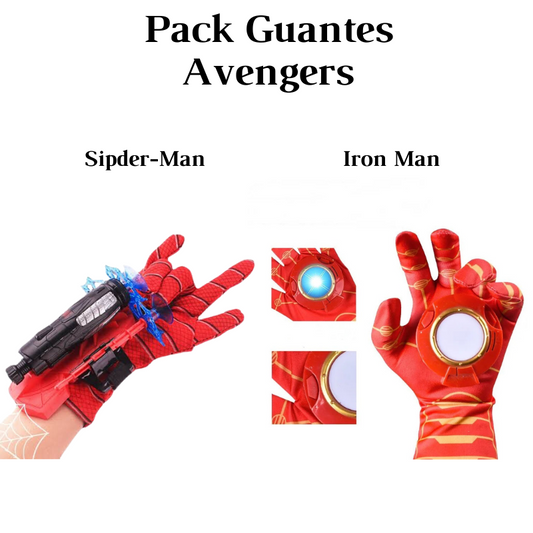 Pack Guantes Avengers Spider-Man Iron Man