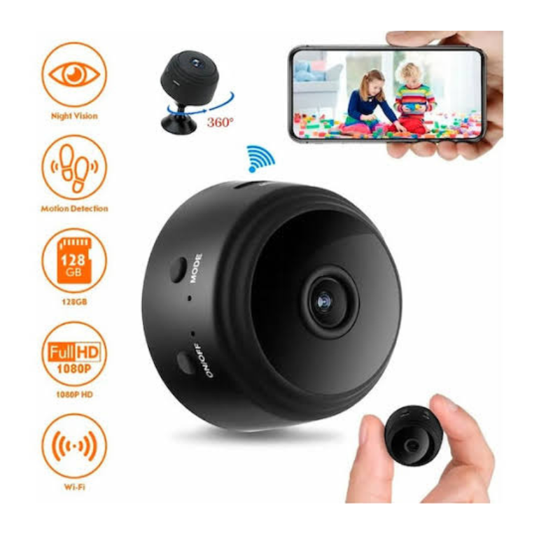 Mini Cámara Inalambrica Wifi Espía Full HD 1080P 360°,Arzopa A9 Negro -  Cámara de seguridad / Alarma - Los mejores precios