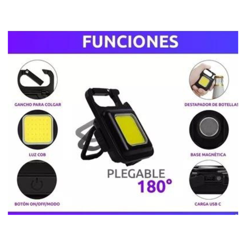 Linterna Led Multiusos USB Recargable