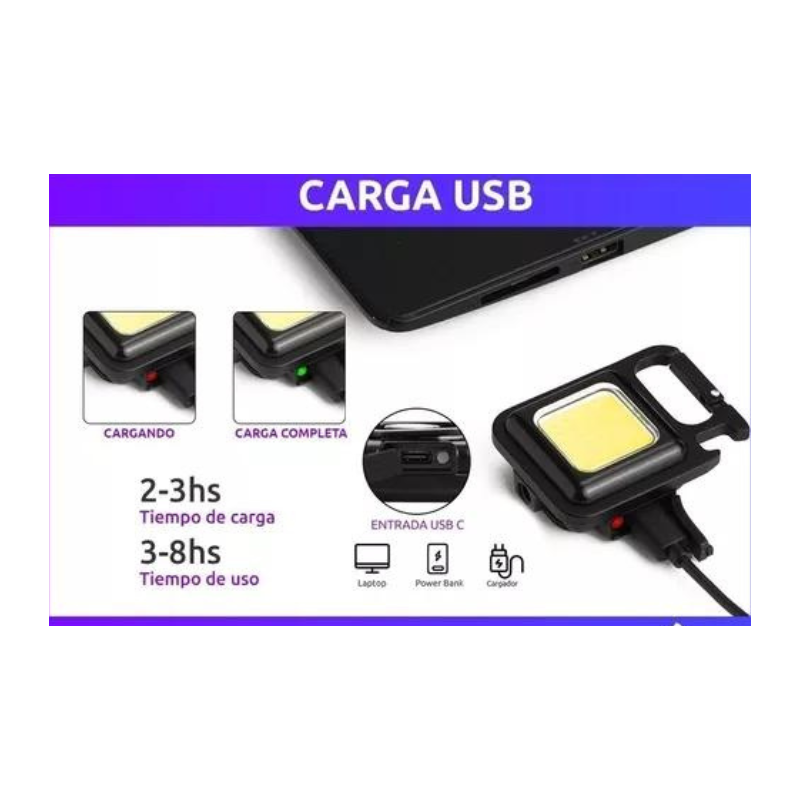 Linterna Led Multiusos USB Recargable