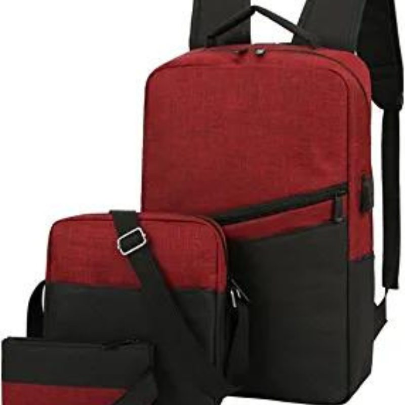 Mochila 3 Piezas Laptop USB Morral Cartuchera. IZYSHOP